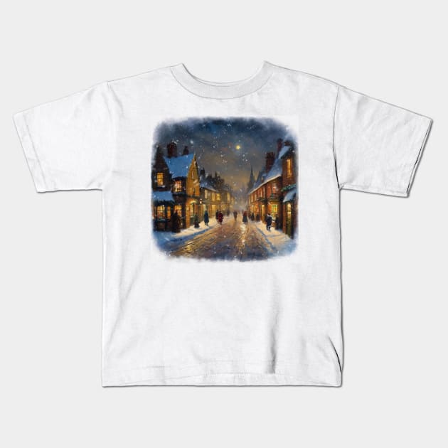 Dickensian Christmas Street Kids T-Shirt by Graz-Photos